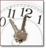 Act fast enough and a home with a deliquent mortgage may be saved with and without bankruptcy. Image of clock with house keys as hands.